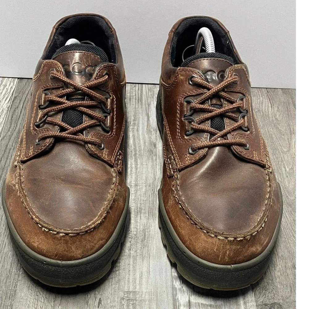ECCO Men Brown Leather Gore Tex Lace Up Casual Walking Shoes Size EU 45 -11 US - Picture 3 of 9
